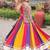 NAVRATRI  PINK BLUE YELLOW  COTTON LACE WORK Lehenga choli