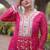 Navratri special pink georgette gown for women's