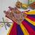 NAVRATRI  PINK BLUE YELLOW  COTTON LACE WORK Lehenga choli