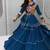 NAVRATRI WEAR BLUE COLOR COTTON RIBBON LACE WORK FLAIRED FREE SIZE UP TO 44 LEHENGA CHOLI KOTI FULL STITCHED.