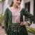 Navratri special green georgette gown for women's