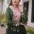 Navratri special green georgette gown for women's