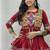 NAVRATRI  MAROON  COTTON RIBBON LACE WORK FLAIRED Lehenga choli