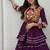 NAVRATRI  PURPLE  COTTON RIBBON LACE WORK FLAIRED Lehenga choli