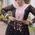 Navratri special black georgette gown for women's