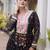 Navratri special black georgette gown for women's
