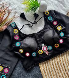 Navratri wear black color galaxy silk thread mirror kardana work readymade blouse