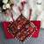 Navratri red cotton thread kaudi hand mirror work noodles strips readymade blouse