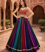 Navratri Special Multicolor Georgette Garba Lehenga Choli