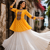 Yellow Navrat Special Designer Kediya Lehenga Set with Mirror Work