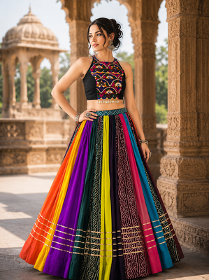 Rainbow Rasiya Navratri Special Pure Rayon Printed Lehenga Choli 1