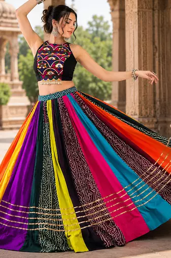 Rainbow Rasiya Navratri Special Pure Rayon Printed Lehenga Choli