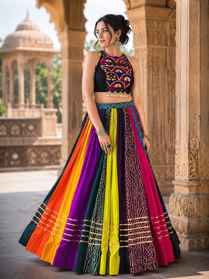 Rainbow Rasiya Navratri Special Pure Rayon Printed Lehenga Choli 3