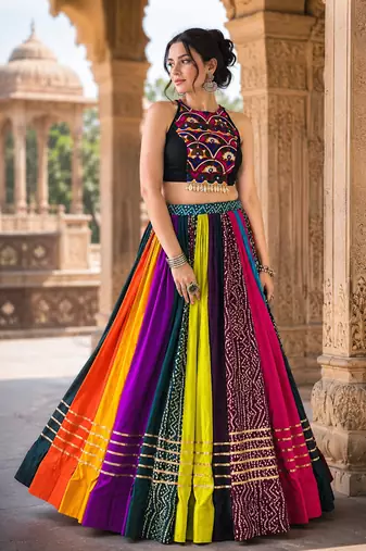Rainbow Rasiya Navratri Special Pure Rayon Printed Lehenga Choli