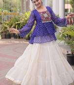 Kora Cotton With Attractive Gota Patti Lace Lehenga Bandhani Print Work With Kutchi Gamthi Patchework Work Lehenga Choli