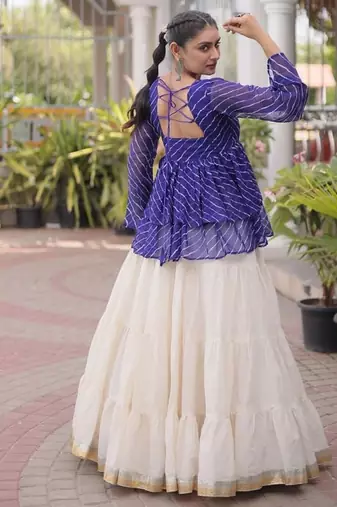 Kora Cotton With Attractive Gota Patti Lace Lehenga Bandhani Print Work With Kutchi Gamthi Patchework Work Lehenga Choli