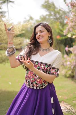 Purple Roman Navaratri Lehenga Choli For Women's 2