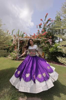 Purple Roman Navaratri Lehenga Choli For Women's 3