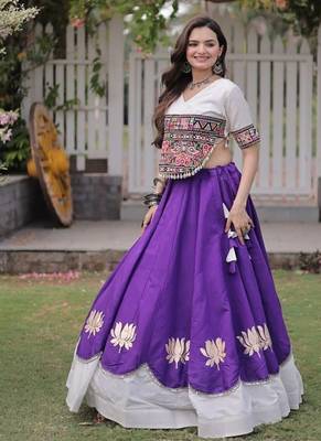 Purple Roman Navaratri Lehenga Choli For Women's 4