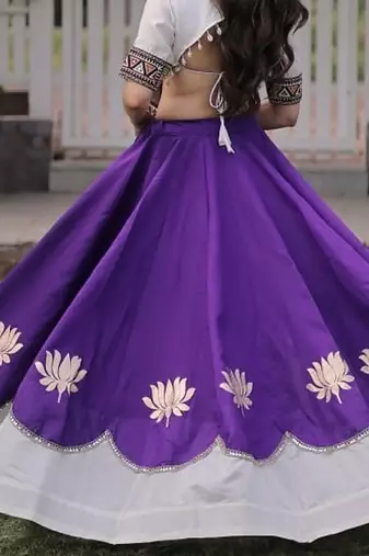 Purple Roman Navaratri Lehenga Choli For Women's