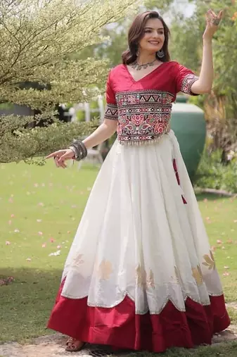 Pink Roman Navaratri Lehenga Choli For Women's