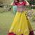 Yellow Roman Navaratri Lehenga Choli For Women's
