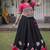 Black & Pink Roman Navaratri Lehenga Choli For Women's