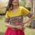 Pink & Yellow Roman Navaratri Lehenga Choli For Women's