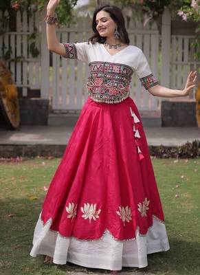 Pink Roman Navaratri Lehenga Choli For Women's 1