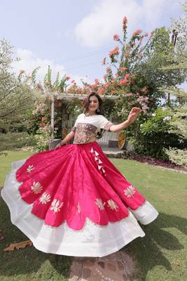 Pink Roman Navaratri Lehenga Choli For Women's 3