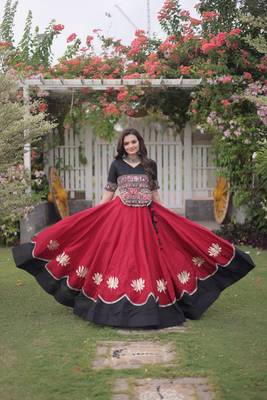 Maroon Roman Navaratri Lehenga Choli For Women's 3