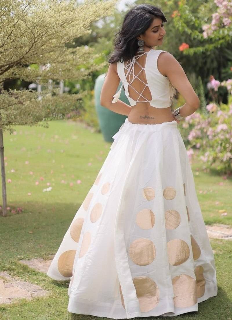 Roman Silk blend Gota Pattern Lehenga Set For Women's