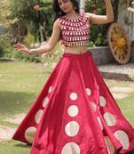 RomanSilk blend Gota Pattern Lehenga Set For Women's