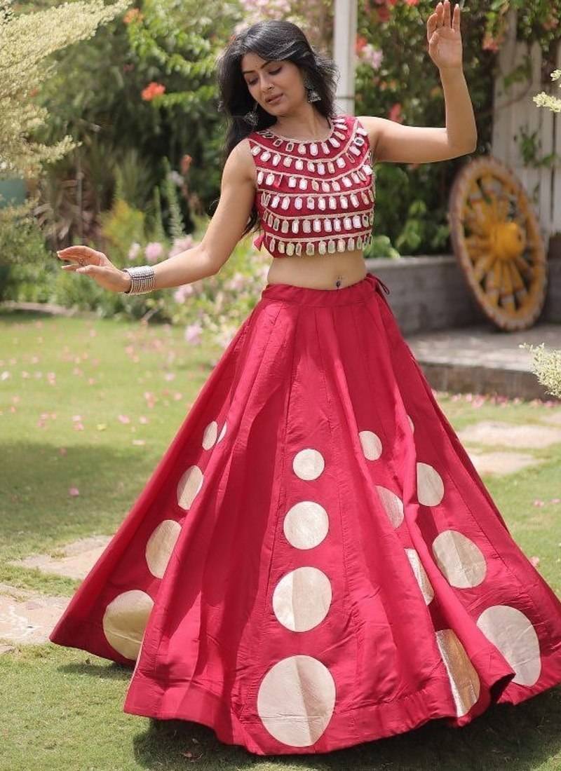 RomanSilk blend Gota Pattern Lehenga Set For Women's