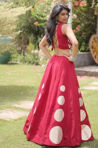 RomanSilk blend Gota Pattern Lehenga Set For Women's