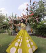 Roman Silk blend Gota Pattern Lehenga Set For Women's