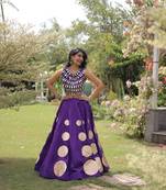 Roman Silk blend Gota Pattern Lehenga Set For Women's