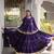 Artistic Purple Cora Cotton Navratri Lehenga with Peplum Top and Gota Patti Work