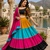 Multicolor Gamthi Rayon Cotton Navratri Lehenga Set