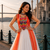 White Navratri Special Leheriya Kurti with Rayon Lehenga Set