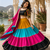Multicolor Gamthi Rayon Cotton Navratri Lehenga Set