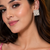 Gold Plated American Diamond Floral Square Stud Earrings