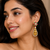 Gold plated floral filigree drop earrings