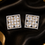 Gold Plated American Diamond Floral Square Stud Earrings
