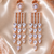 Rose Gold Plated American Diamond Dangling Earrings