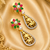 Gold plated floral filigree drop earrings