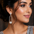Rhodium Finish American Diamond Pearl Accent Earrings