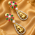 Gold plated floral filigree drop earrings
