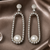 Rhodium Finish American Diamond Pearl Accent Earrings