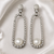 Rhodium Finish American Diamond Pearl Accent Earrings
